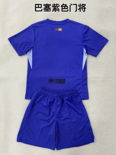 Barcelona 2025-26 GK purple kids kit soccer jersey 