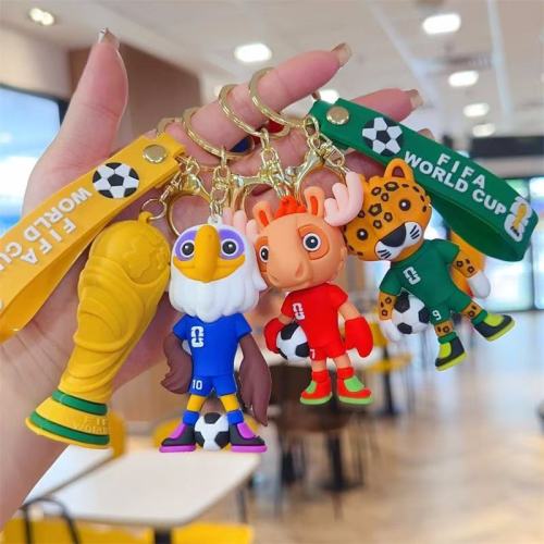 2026 FIFA World Cup USA/Mexico Mascot Keychain Charm - Football Fan Merchandise (Set of four)