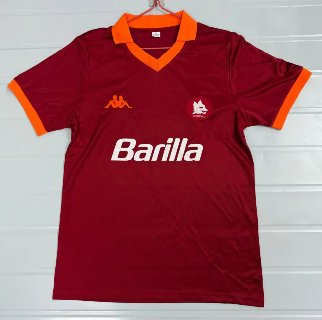 Retro 1985-86 Roma home soccer jersey