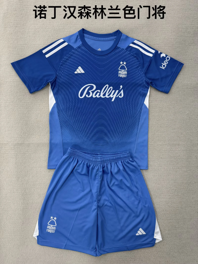 2025-26 Nottingham Forest Goalkeeper blue kids kit