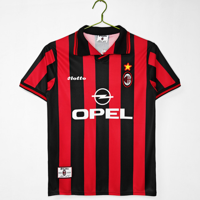 Retro AC Milan 1997-98 home soccer jersey