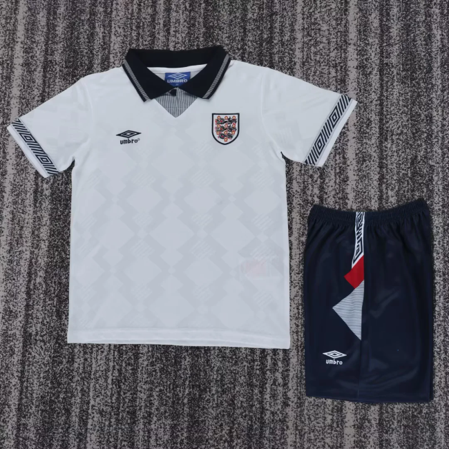 Retro 1990 England home kids kit 
