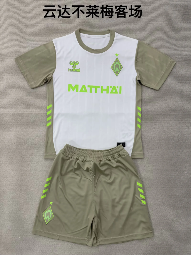 kids kit 2025-26 Werder Bremen away soccer jersey