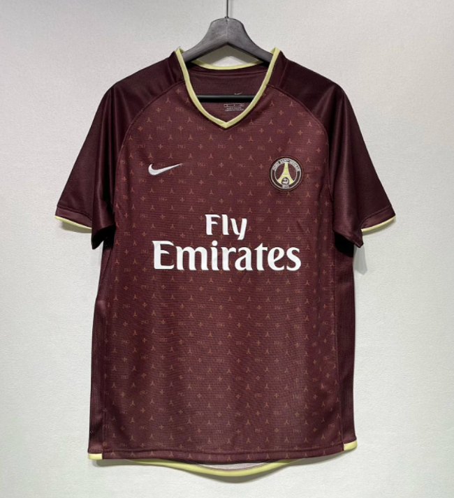 Paris Saint-Germain 2006-07 Away Red Soccer jersey