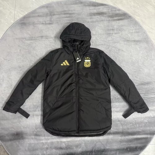 2025-26 Argentina Black Cotton-padded Jacket