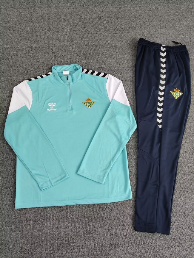 2025-26 Betis Aqua Blue Adult Half-Drawn Training Suit