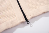 ^^STONE ISLAND FW25 Solid Color Zipper Long Sleeve Wool Hooded Knit Jacket