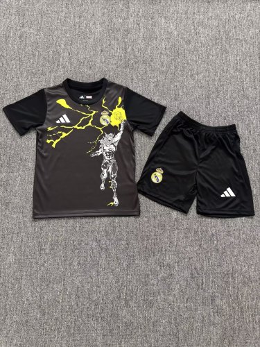 2025-26 Real Madrid Marvel Collaboration Black kids kit