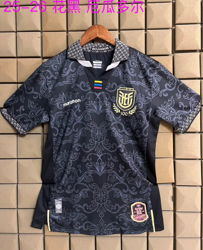 2026 Ecuador Centenario black soccer jersey