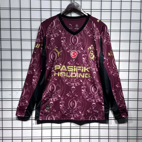 5 star 2025-26 Galatasaray third with sponsor long sleeves soccer jersey