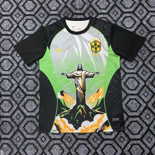 2025-26 Brazil special version green black soccer jersey
