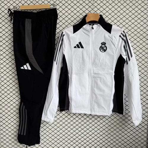 2025-26 Real Madrid white Windbreaker Jacket set 