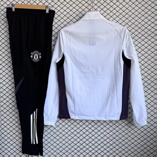 2025-26 Manchester United white Windbreaker Jacket set 