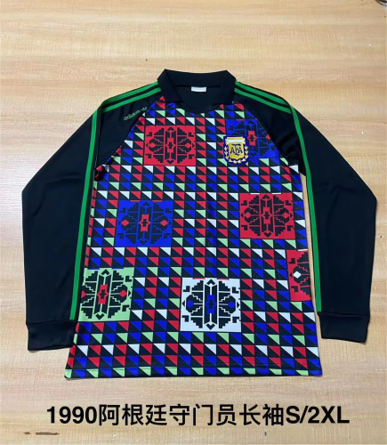 Retro 1990 Argentina Goalkeeper long sleeves soccer jersey