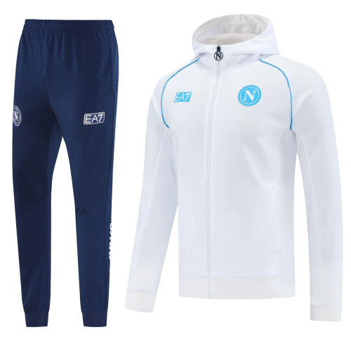 Napoli 2025-26 white hooded training suit