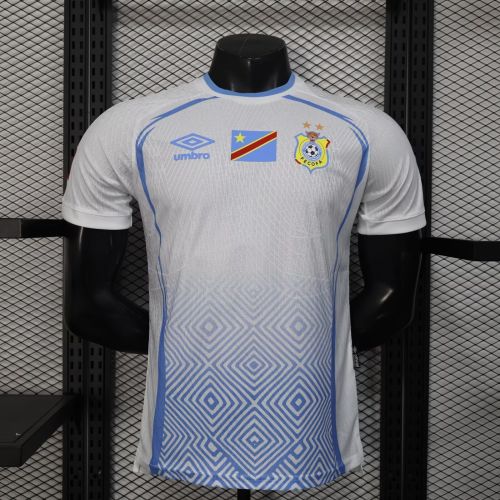 player version 2025-26 DR Congo 2025 AFCON away soccer jersey (The player version is more slim fit, it is recommended to buy one size larger)