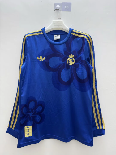 2025-26 Real Madrid Cultural Story Chinese Lucky Knot blue long sleeves jersey  S-4XL