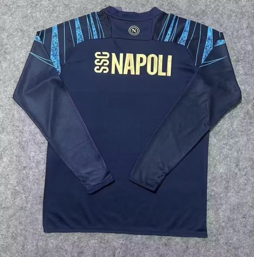 Naples 2025-26 navy blue pre-match uniform long sleeves 