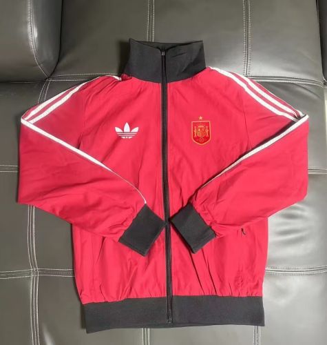Spain red with white black windbreaker jacket 