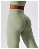 ALO YOGA Yoga Flared Pants - Nude Textured Ruffled Hip-Lifting Quick-Drying Sports Pants for Women, Summer Dance High-Waisted Yoga Pants