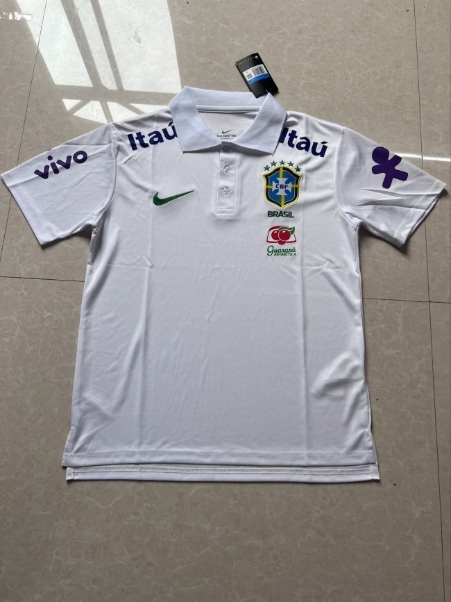 Brazil 2026 white polo