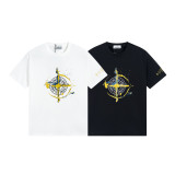 ^^Stone Island Summer New Style Short-Sleeve T-Shirt with Flame Compass Print on the Chest
