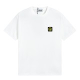 ^^Stone Island Embroidered Badge Round Neck Drop Shoulder Short Sleeve T-Shirt