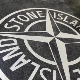 ^^Stone Island Summer New Distressed Washed Short-Sleeve T-Shirt with Large Compass on the Chest