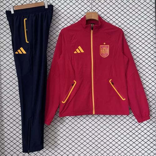 2026 Spain red Windbreaker Jacket set
