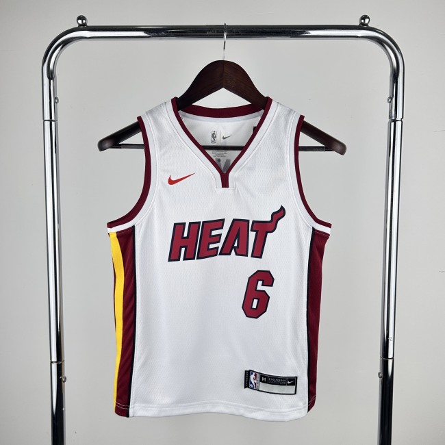 Heat V-neck white #6 LeBron James (Kids' Size)
