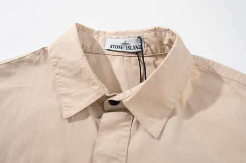 Stone Island 2026EV Organic Cotton Distressed Wash Loose Short-Sleeve Shirt/T-Shirt