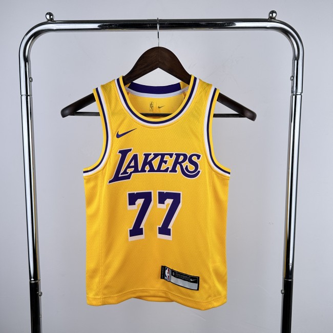 2023 season Lakers Yellow #77, Luka Doncic (Kids' Size)