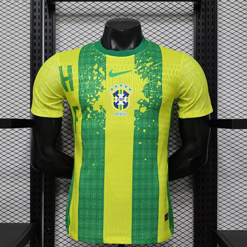 Brazil 2026-27 Yellow Green Special player Edition  (The player version is more slim fit, it is recommended to buy one size larger)