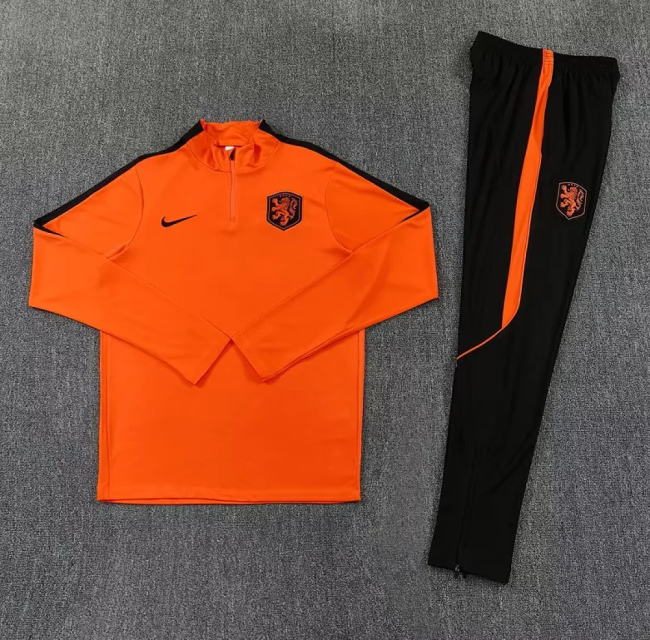 Netherlands 2026 Orange Half zipper Training Suit