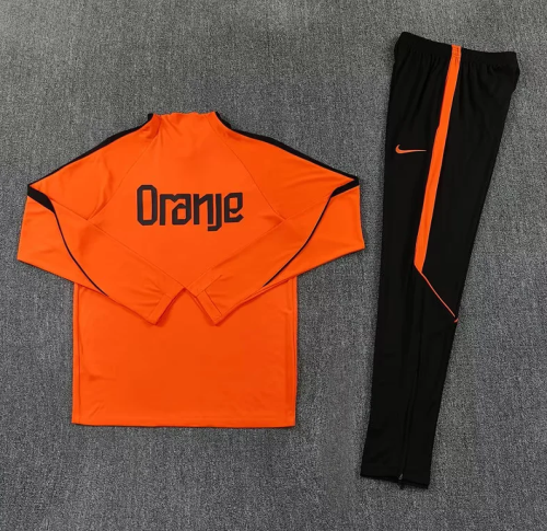 Netherlands 2026 Orange Half zipper Training Suit