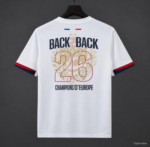 2 Star 2025-26 Paris Saint-Germain Away Jersey With Champions of Europe 2026