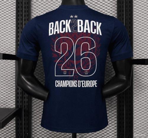 2 Star 2025-26 Paris Saint-Germain Home Jersey With Champions of Europe 2026