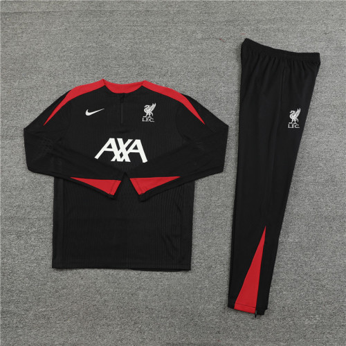 24-25 Liverpool black long Training suit Kid +Adult 2