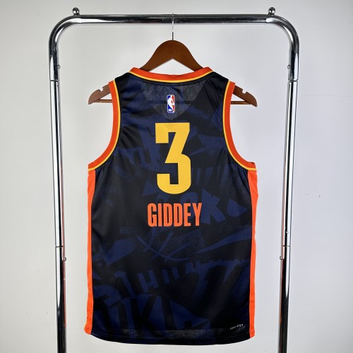 2024 Oklahoma City Thunder City Edition GIDDEY #3 NBA Swingman Jersey/24赛季雷霆队城市版3号吉迪