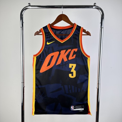 2024 Oklahoma City Thunder City Edition GIDDEY #3 NBA Swingman Jersey/24赛季雷霆队城市版3号吉迪
