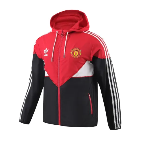 2023 Manchester United Player Hooded Windbreaker S-XXL/2023曼联红黑色球员版防风衣