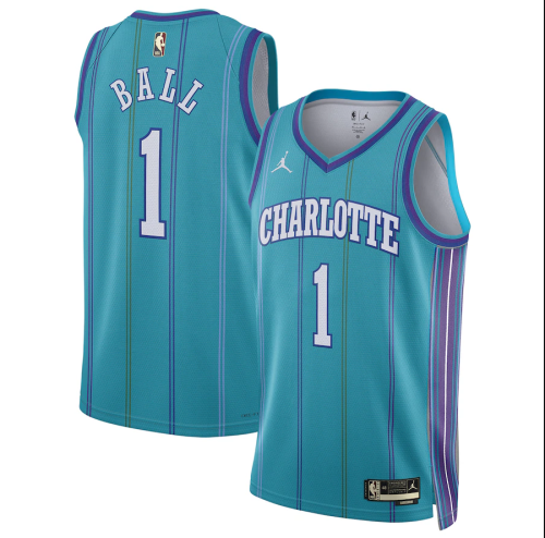 23-24 Charlotte Hornets Classic Edition LaMelo Ball #1 Swingman NBA Jersey/24赛季黄蜂队复古1号鲍尔
