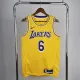 2023 Lakers Yellow 6#JAMES Hot Pressed Jersey