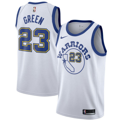 Golden State Retro White Hot Pressed Jersey