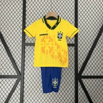 Retro 93-94 Brazil Home Kids Kit/93-94巴西主场童装
