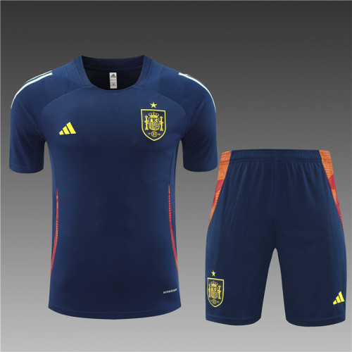 2024 Spain Blue Short Sleeve Training Suit/ 2024 西班牙短袖训练服