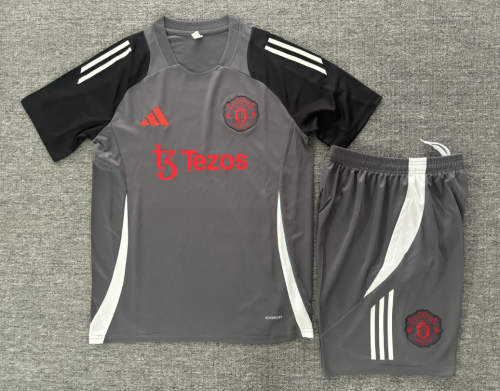 24-25 Manchester United Grey Short Sleeve Training Suit/ 24-25曼联短袖训练服