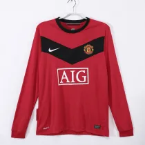 09-10 Manchester United Home long sleeve Retro Jersey/09-10曼联主场长袖