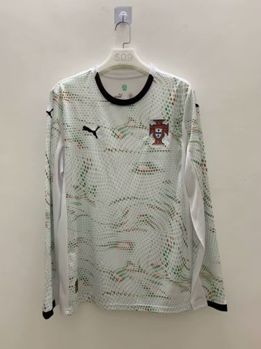 2025 Portugal Away Long Sleeve Fans Jersey/2025葡萄牙客场长袖，球迷版