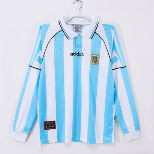96-97 Argentina Home Long Sleeve Retro Jersey/96-97阿根廷主场长袖